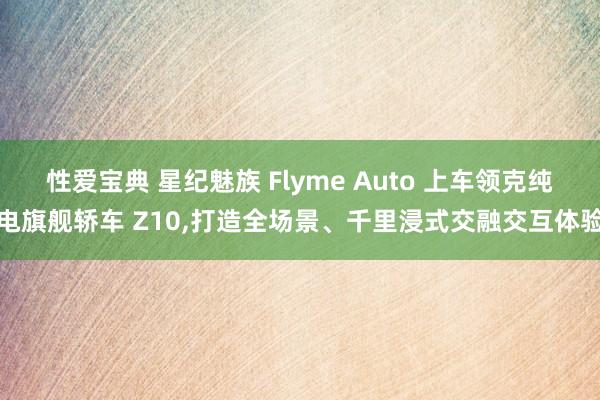 性爱宝典 星纪魅族 Flyme Auto 上车领克纯电旗舰轿车 Z10，打造全场景、千里浸式交融交互体验