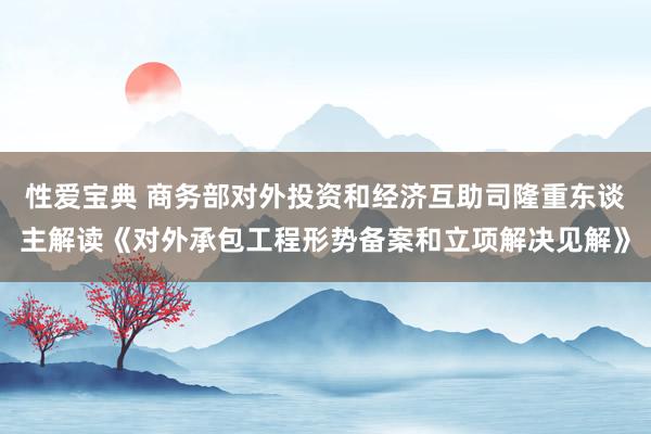 性爱宝典 商务部对外投资和经济互助司隆重东谈主解读《对外承包工程形势备案和立项解决见解》