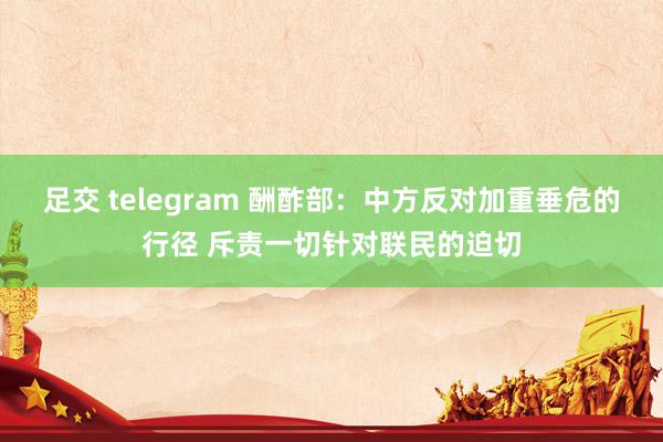 足交 telegram 酬酢部：中方反对加重垂危的行径 斥责一切针对联民的迫切