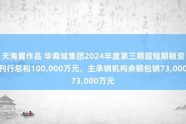 天海翼作品 华裔城集团2024年度第三期超短期融资券：刊行总和100，000万元，主承销机构余额包销73，000万元